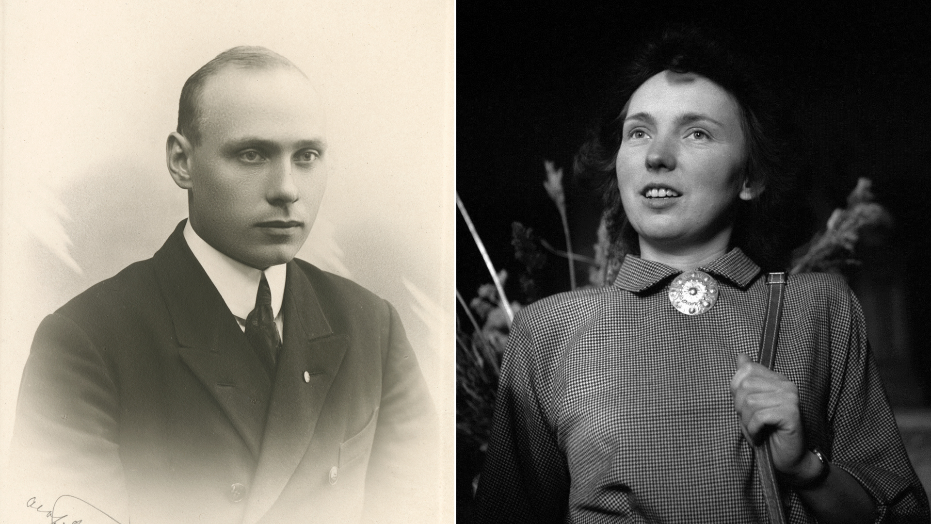 Eric Thorsell, foto: Riksarkivet. Ingrid Johansson, foto: Norrlands bild, Sundsvalls museum